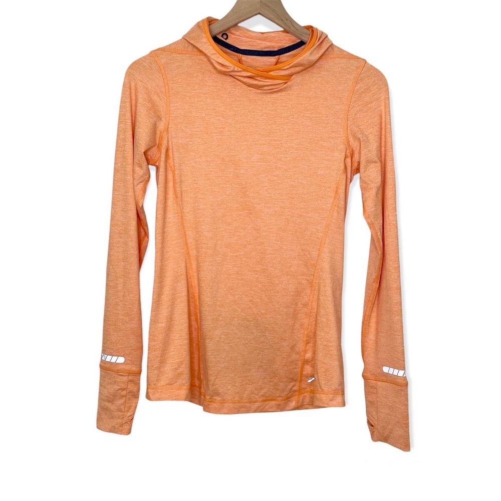 Brooks Nightlife Orange Reflective Running Hoodie Women's Size XS